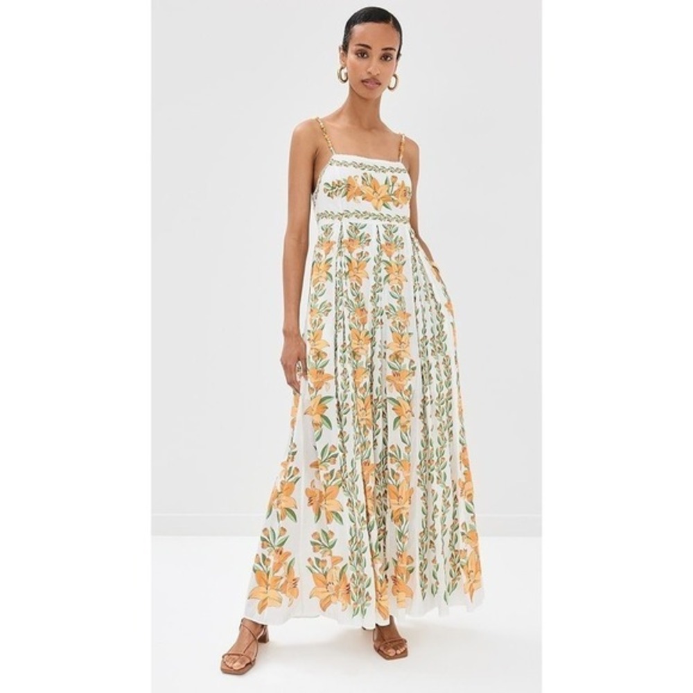 Tropical lightness Off White Sleeves-less Maxi Dress - Size XS - NWT